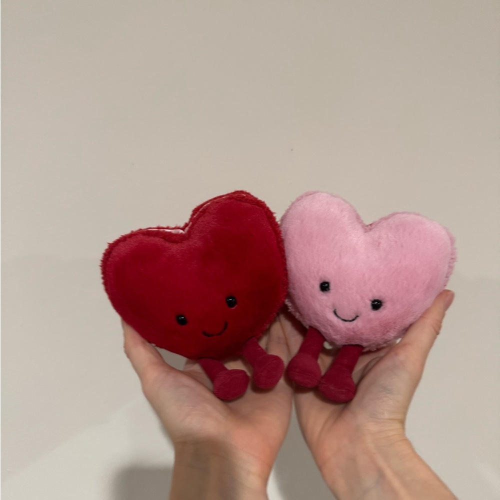 Jellycat Amuseables Arlette Heart Macaron + Amuseables Colette Heart Macaron NWT